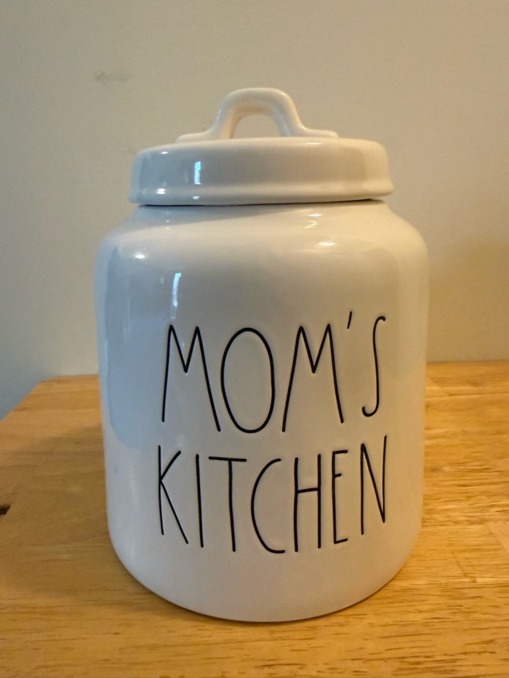 Rae Dunn White Ceramic 'MOM'S KITCHEN' Canister